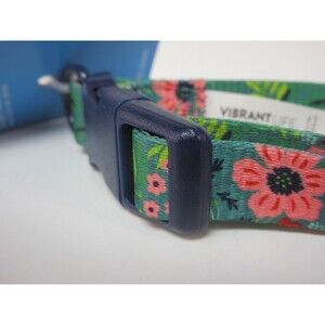 Vibrant Life Adjustable Dog Collar Medium Green Jungle Floral Print 14"-20" Neck